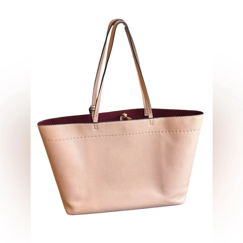 Tory Burch McGraw Leather Tote Dusty Pink
